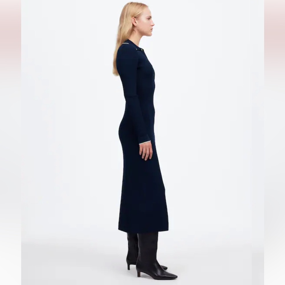 Madewell Ribbed Long-Sleeve Midi Dress - Picture 3 of 7